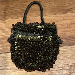 Menbur Beaded Mini Bag - Black and Brown